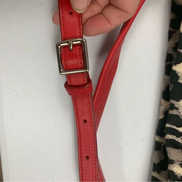 *SOLD* Coach Leopard Print & Red Hobo Bag, Trimmed w/ Leather, Red Tan & Black - Picture 9 of 13